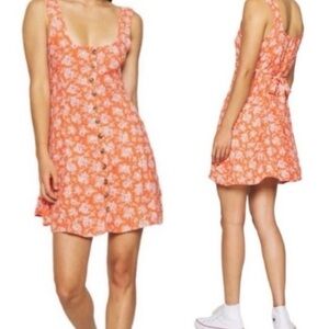 American Eagle Outfitters Orange Floral Mini Dress